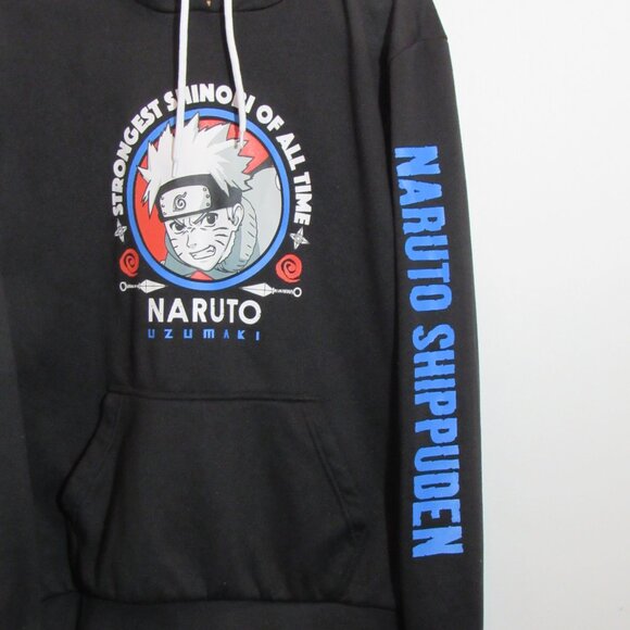 Vtg Naruto Shippuden Strongest Shinobi Black Hoodie Spell Out EUC - READ - Picture 3 of 11